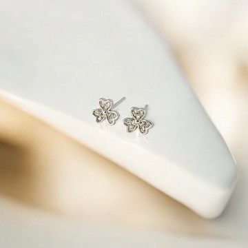 925純銀 | 閃閃三葉草_耳環