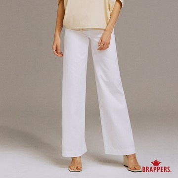 BRAPPERS 女款 Boy friend系列-高腰全棉直筒褲-白