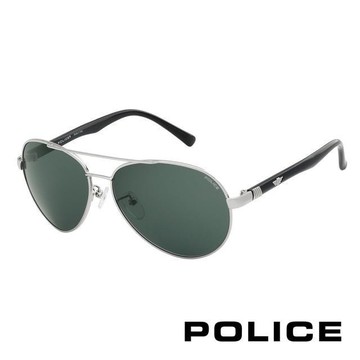 POLICE 時尚飛行員太陽眼鏡★金屬大框面★(黑色) POS8640-0579