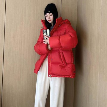 小景寬肩羽絨服女2024冬炸街90白鴨絨中長款洋氣保暖防風外套流行