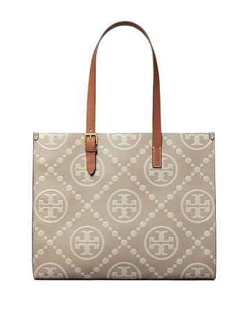 Tory Burch T Monogram Contrast Embossed Leather Medium Tote