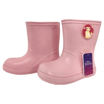 迪士尼 DISNEY 立體造型飾釦中筒輕量兒童雨鞋 尺寸15-20 EVA/布/PU材質  粉色 小美人魚