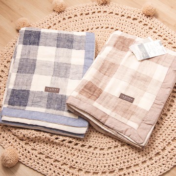 西川Nishikawa / itilier棉麻紗織毛巾夏毯(2色)-140x190cm / 棉麻混紡涼被