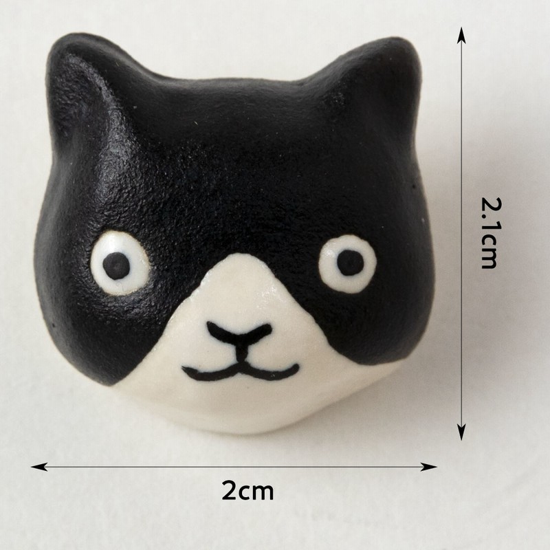 HMフープイヤリングノンホールピアスブラック系キャット黒猫