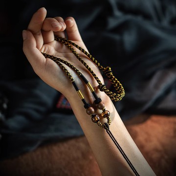 開運小物🙏🏻已過爐開光 天珠掛繩 天珠項鍊繩 藏式掛繩 手工編織藏式吊墜繩琉璃珠項鏈繩天珠掛墜繩手搓棉綫高端吊墜掛繩