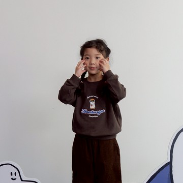 QUEENSHOP_F 聯名 長袖 P/D幽靈 童裝 漢堡幽靈印圖衛衣 M-XL 現+預 【01111039】