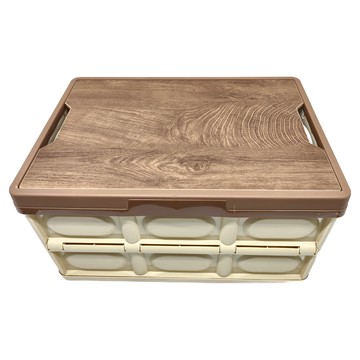 木蓋折疊箱 樣式2679 PP材質 中國產地  大(54 x 36 x 29cm)  咖啡色  1個