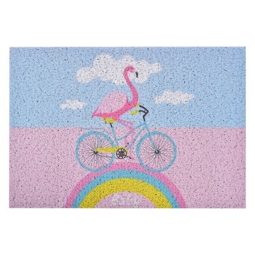 台灣 Life plus 北歐INS風 可剪裁絲圈刮泥沙地墊玄關墊防滑墊  90 x 60 x 1cm  彩虹烈鳥 多色  1個