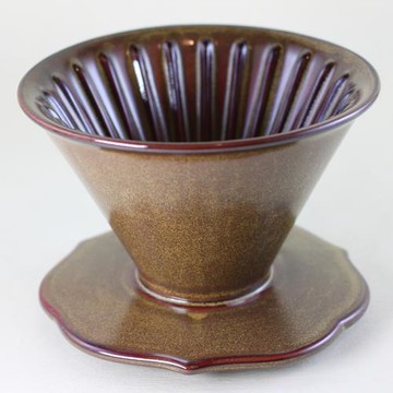 自然釉 茶墨色 50度角濾杯/ZYU-003