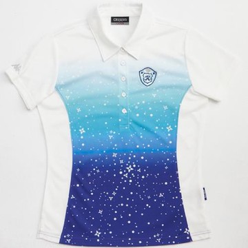 KAPPA義大利女速乾繁星短袖Polo衫-藍 FA42-F333-5