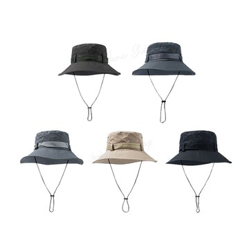 經典百搭透氣漁夫帽 遮陽帽 防曬帽 附防風吊繩 情侶帽 登山露營穿搭 H02