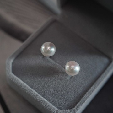 城市島嶼 饅頭珍珠耳釘耳環