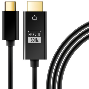 Home Planet Type-C 轉 HDMI 4K 60Hz 智慧型手機螢幕鏡像傳輸線  2m  黑色  1條