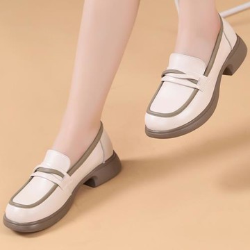 單鞋2025春秋新款41碼樂福鞋女平底百搭歐美大碼不累腳女鞋 軟底