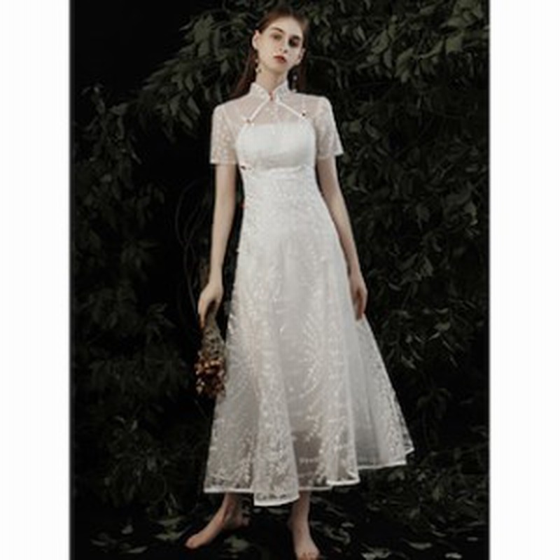 ウェディングドレス 大きいサイズ チャイナドレス ボタニカル Kc0305 通販 Lineポイント最大1 0 Get Lineショッピング