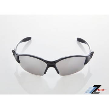Z-POLS 兒童專用烤漆質感亮黑框 專業強化電鍍水銀黑PC抗UV400運動太陽眼鏡(抗UV400紫外線)