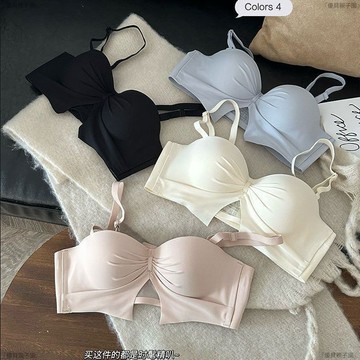 【免運！折30元】無痕內衣 無鋼圈內衣 女生內衣 無鋼圈半杯少女生 小胸聚攏 無鋼圈顯大aa杯 平胸無肩帶防滑文胸罩套裝