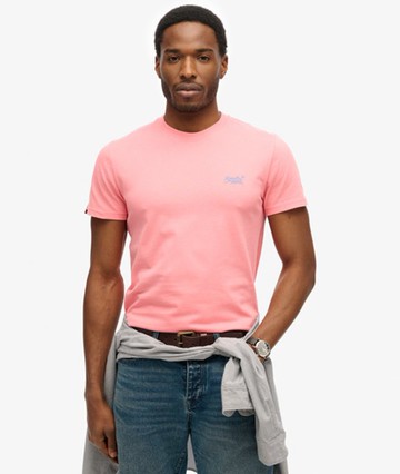 Superdry Men's Organic Cotton Essential Logo T-shirt Pink Size: L