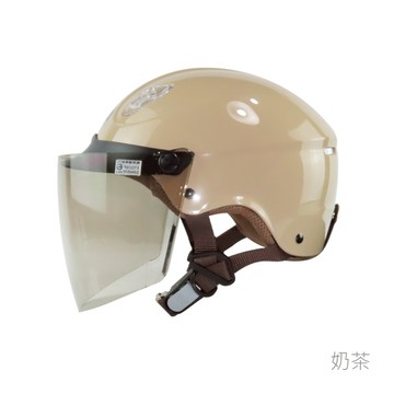 華泰 NINJA  安全帽 K-827 K827 素色 奶茶  抗UV鏡片 輕便型 可拆洗 雪帽 半罩