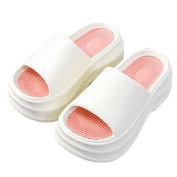 厚底增高拖鞋 A575 38~39 居家舒適  1雙  白色/粉色