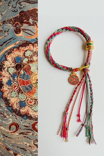 春秋原創 | 鴻運 | 琺琅彩沙金 全手工編繩 | 藏式吉祥手繩