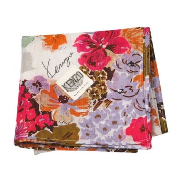 KENZO 經典品牌米底花卉圖騰字母LOGO帕巾(43CM)