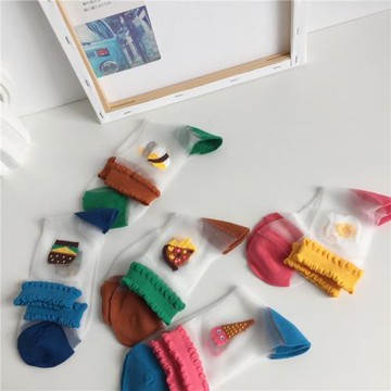 5雙裝日系夏女超薄款透明水晶襪玻璃絲襪可愛潮韓國小清新短襪子