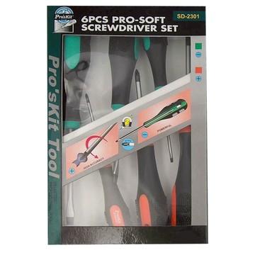 Pro'sKit 寶工 雙色軟柄起子組 十/一字6支組 SD-2301  1組