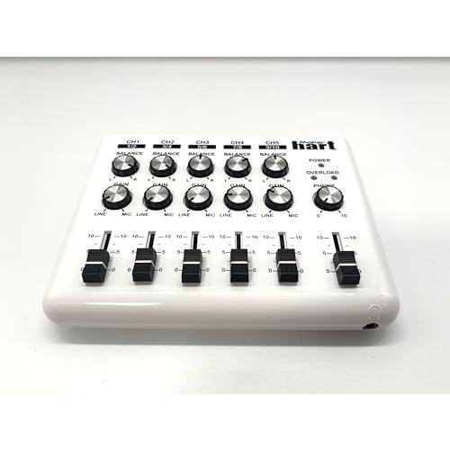 Maker hart Loop Mixer 5チャンネルステレオ音声ミキサー (フルセット, 白い)