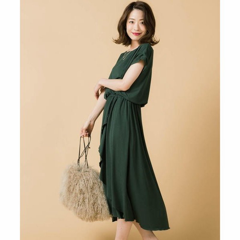 Ketty Cherie ケティ シェリー Web別注 ストレッチ梨地ラッフルワンピース 通販 Lineポイント最大0 5 Get Lineショッピング