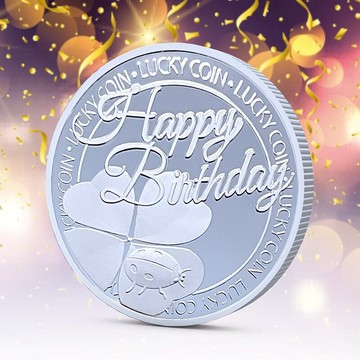 幸運草生日硬幣幸運幣 徽章鑰匙扣小禮物送女生銀幣掛飾小玩意