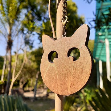 手工木作創意鑰匙圈  逗逗喵大頭