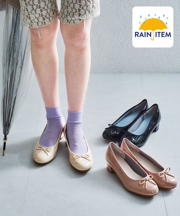 經典漆皮低跟芭蕾雨鞋 (R1023)