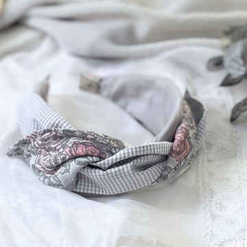 多用綁帶髮箍/ 凡爾賽玫瑰髮帶式寬編織頭箍 髮飾 打結交叉蝴蝶結