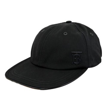 BURBERRY 8068040 簡約電繡TB LOGO棉質棒球帽.黑