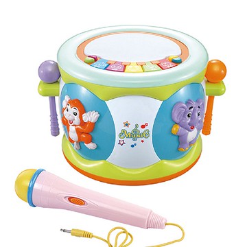 【Hi-toys】歡樂卡拉ok多功能聲光遊戲音樂鼓(可外接手機.MP3)