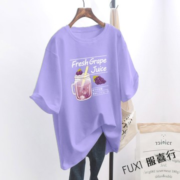 短袖T恤 女生T恤 中長版 寬鬆T恤 印花T恤 小清新 韓版 寬鬆 半袖圓領上衣服【T013】