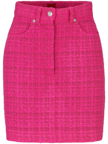 HUGO - mid-rise tweed miniskirt - women - Acrylic/Polyester/Other Materials - 34 - Pink