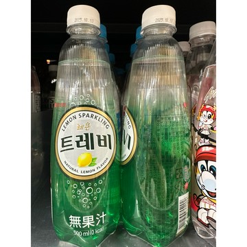 韓國🇰🇷LOTTE 樂天 TREVI 氣泡水 檸檬口味 500ml 無熱量 氣泡水 零卡 無糖