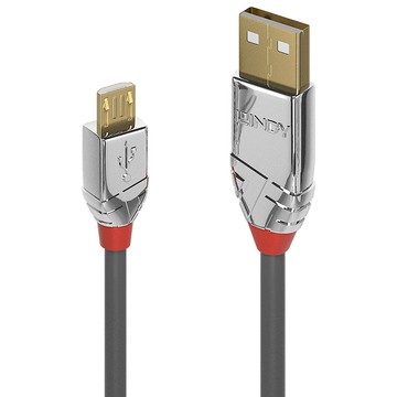 LINDY 林帝 CROMO鉻系列 USB2.0 Type-A/公-Micro-B/公傳輸線  0.5m  黑色  1條