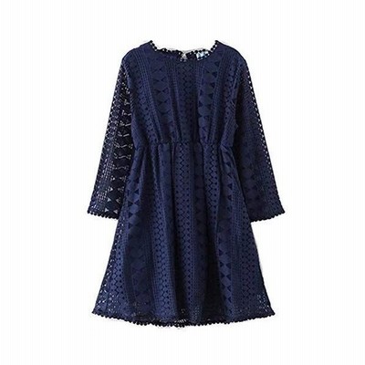 Weileenice 子供服 女の子 ワンピース 長袖 140 ガールズワンピース シンプル ネイビー キッズ フォーマル 135 子供 小 通販 Lineポイント最大get Lineショッピング