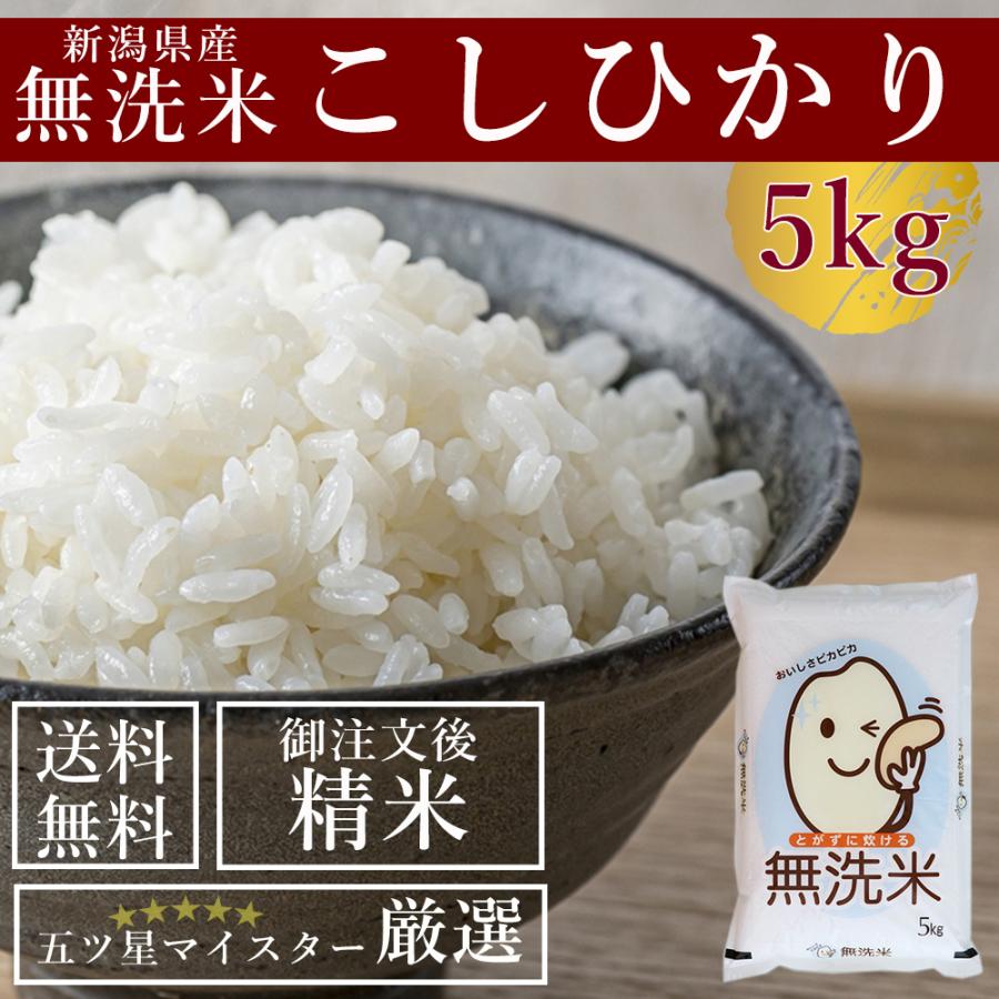 新米 令和５年産 こしひかり 無洗米 5kg 新潟県産 米 送料無料 白米 2023年 受注精米 コシヒカリ