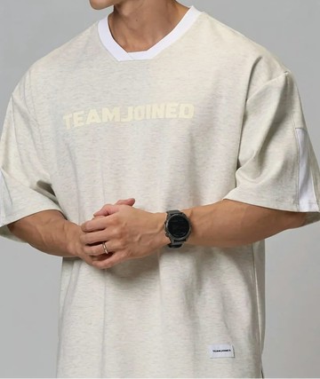 Joined Logo Cotton+ 拼接 Jersey【淺灰/白】