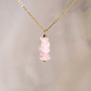 【Self Love系列】粉晶14K包金水晶項鍊 桃花姻緣愛情人緣 禮物