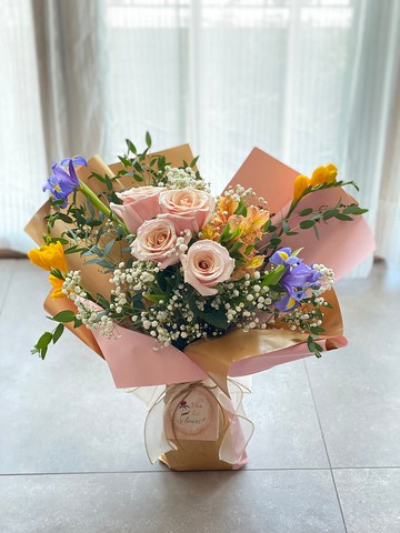 【畢業 / 感謝 / 表白花束】淡粉紅玫瑰鮮花束 La Douceur