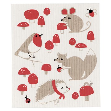 Now Designs 瑞典 環保抹布 (紅蘑菇) 70%植物纖維素 30%棉  1個