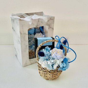 SLL Hope迷你混香-珍惜vs相信 X Mei Story永生花籃-靛藍