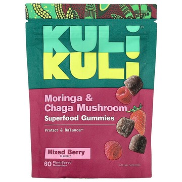 Kuli Kuli, Superfood 軟糖，辣木和白樺茸，什錦漿果味，60 粒植物基軟糖