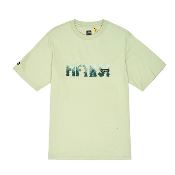 5th STREET｜男裝｜漸層logo刺繡短袖T恤｜嫩綠