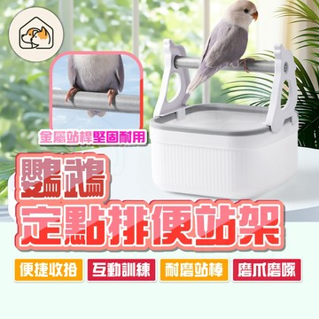 【清潔不髒手👍】鸚鵡定點排便站架 廁所訓練 鸚鵡站架 排便訓練器 鸚鵡桌面垃圾桶 定點排便站桿架 磨爪站棒 鳥用站桿